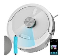 Cecotec Robot Aspirateur et Laveur de Sol avec Navigation Laser Conga M80 Pearl. Succion Moteur 25000Pa, Autonomie 240min, Brosse Silicone pour Animaux, Bluetooth et WiFi, Contrôle App