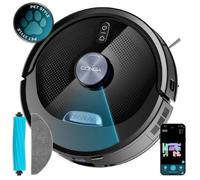 Cecotec Robot Aspirateur et Laveur de Sol Conga M80 Dark. Navigation Laser Moteur 25000 Pa Autonomie 240 Min Brosse en