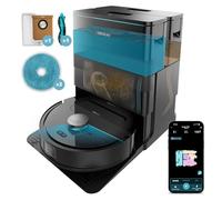 Cecotec Robot Aspirateur et Laveur de Sols avec Base Autovidage Conga X50. Moteur de 15000Pa, Base 4 en 1, Technologie Laser, Mopas Rotatives, Brosse Latérale, App et Connexion Bluetooth et WiFi