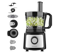 Cecotec Robot Culinaire FoodProcessor Comino 1000 Max. 1000W, 2 Vitesses, Bol 2L, Presse-agrumes, 3 Disques de Coupe : pour Hacher, Trancher et Pétrir, Disque pour Crèmes, Acier Inoxydable