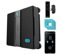 Cecotec Robot Lave-vitres Conga Windroid W50 Double Spray EdgeSpins 4 serpillères d'angle, 4 Sprays, 5 Modes, Application + télécommande, Forte Aspiration, Batterie 30 Min + Corde de sécurité