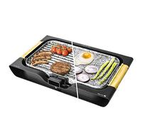 Cecotec Rôtissoire électrique Rock&Water 2000. Revêtement en pierre RockStone, thermostat réglable, lavable au lave-vaisselle, 40 X 20 (2200 W, Gris et noir)