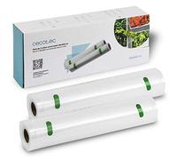 Cecotec Rouleaux Gaufrés Set de 2 Rouleaux Grands 28 x 600 cm. Convient pour la cuisson à basse température, Surface gaufrée, Sans BPA. Des tailles de sacs personnalisées.