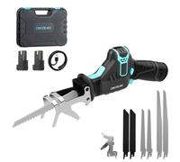 Cecotec Scie Sabre LongFlex 1200 Home&Garden, 550W, Inclut 2 Batteries de 12V, Coupes jusqu'à 65mm avec Course de 20mm, Accessoire pour Couper les Branches, Inclut 6 Lames et Mallette