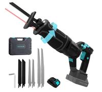 Cecotec Scie Sabre Sans Fil - 6 Lames de Coupe - LongFlex 4000 ShockAbsorber Liberty. Batterie Nexus 21V, Vitesse Variable, Système Anti-vibrations, Poignée Rotative, Laser et LED