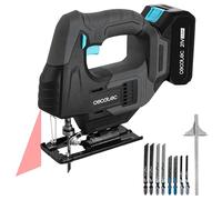 Cecotec Scie Sauteuse à Batterie MultiCut 500 Vision Liberty Sans Fil avec Batterie NEX21 V 2 Ah de 21V, 0-2400rpm, Changement de Mandrin sans Clé, Laser Guide, Lumière LED, 8 Lames et Règle Guide