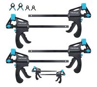 Cecotec Serre-joints à Barre 10 Pièces StrongComfort 360 Instant. Déverrouillage et Serrage Rapides, Jusqu'à 70 kg de Force, Tête Amovible Bidirectionnelle, Nylon Renforcé, Pinces avec Patins Inclús