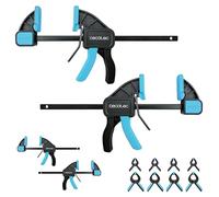 Cecotec Serre-joints à Barre 12 Pièces StrongComfort 740 Instant Evolution. Déverrouillage Rapide, Jusqu'à 70 kg de Force, Tête Easy-Click Bidirectionnelle, Acier Trempé, 8 Pinces avec Patins