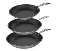 Cecotec Set de poêles Polka Classy 20-24-28 Bucket Set Steel Diamètre 20-24-28 cm, acier inoxydable 18/10, revêtement antiadhésif, poignée rivetée, convient à tous les types de cuisines