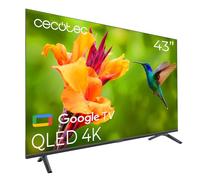 Cecotec Smart Téléviseur QLED 43 Pouces Résolution 4K UHD - Série V4 VQU40043, Dolby Vision&Atmos, VRR, HDMI 2.1, USB 3.0, HDR10, 16 GB ROM, Google Voice Assistant, Chromecast