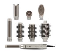 Cecotec Styler à Cheveux 8 Têtes CeramicCare 8in1 AirGlam Gyro Champagne. 1500W, 110000 RPM, Lisse, Façonne et Boucle vos Cheveux, Moteur Brushless, Fonction Rotative, Revêtement Céramique et Kératine