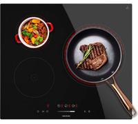 Cecotec Table de cuisson 3 zones en céramique Bolero Squad V 3100, 5700W, Touch Control, 9 niveaux, anneau triple, minuterie individuelle, affichage de la chaleur résiduelle, sécurité enfants