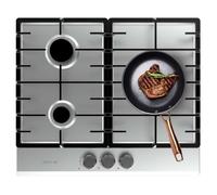 Cecotec Table de Cuisson à Gaz 3 Feux Bolero Squad GN 3200F Inox. 6 25kW Prête pour le Gaz Naturel Acier Inoxydable