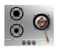 Cecotec Table de Cuisson à Gaz 3 Feux Bolero Squad GN 3200S Inox, 6,25kW | Brûleur Wok Triple Anneau 3,5 kW, Finition Acier Inoxydable, Grilles Circulaires en Fonte, Foyer Wok Haute Intensité, 1,75 kW