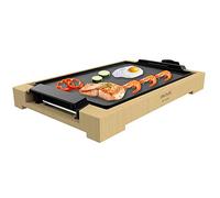 Cecotec Plancha électrique Tasty&Grill 2000 – 2000 W, structure en bambou, thermostat réglable