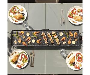 Cecotec Tasty&Grill 3000 RockWater XXL Plaque à rôtir électrique 2400 W, grande surface 90 x 22 cm, revêtement pierre RockStone, antiadhésif, thermostat réglable