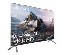 Cecotec Téléviseur LED 75" Smart TV Série A3 ALU30075S, 4K UHD, Android TV 11, sans Bord, Assistant Vocal Google et Chromecast, Dolby Vision & Atmos, HDR10, HBBTV, 2023