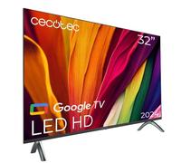 Cecotec Téléviseur LED HD 32" Smart TV A4 Series ALH40032, Dolby Audio | Sans Bord, Résolution HD, Google Chromecast, Google Voice Assistant, 16 Go ROM, Processeur CORTEX A55, HDR10