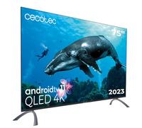 Cecotec Téléviseur QLED 75" Smart TV Série V2 VQU20075, 4K UHD, Android TV 11, sans Bord, Assistant Vocal Google et Chromecast, Dolby Vision & Atmos, HDR10, HBBTV, 2023