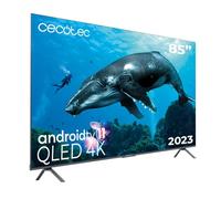 Cecotec Téléviseur QLED 85" Smart TV Série V3+ VQU30085+, 4K UHD, Android TV 11, sans Bord, Assistant Vocal Google et Chromecast, Dolby Vision & Atmos, HDR10, HBBTV, 2023