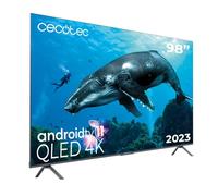 Cecotec Téléviseur QLED 98" Smart TV Série V3+ VQU30098+, 4K UHD, Android TV 11, sans Bord, Assistant Vocal Google et Chromecast, Dolby Vision & Atmos, HDR10, HBBTV, 2023