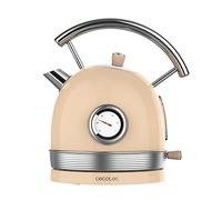Cecotec ThermoSense Bouilloire électrique 420 Light Beige, 1,8 l de capacité, 2200 W, jauge de température, base 360°, acier inoxydable, style vintage, beige