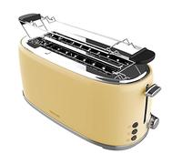 Cecotec Toast&Taste 1600 Retro Double Beige 4-Slice Toaster. 1630 W, 2 Wide and Long Slots of 3.8 cm, Stainless Steel, Upper Heating Rods, Adjustable Power, Crumb Tray