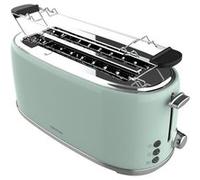 Cecotec Toast&Taste 1600 Retro Double Green 4-Slice Toaster. 1630 W, 2 Wide and Long Slots of 3.8 cm, Stainless Steel, Upper Heating Rods, Adjustable Power, Crumb Tray Green G