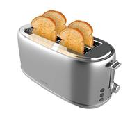 Cecotec Toast&Taste 1600 Retro Double Stainless Steel 4-Slice Toaster. 1630 W, 2 Wide and Long Slots of 3.8 cm, Stainless Steel, Upper Heating Rods, Adjustable Power, Crumb Tray