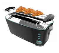 Cecotec Grille-pain Toast&Taste Extra Double B, 1350 W de puissance, Double fente longue pour 2 tartines, Arrêt et Popup automatiques, Acier inoxydable, Varillas Superiores