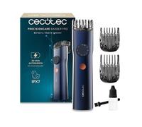 Cecotec Tondeuse à Barbe avec Lames Japonaises PrecisionCare Barber Pro. Acier Inoxydable, Peignes Guide Réglables (0,5-20 mm) avec Molette de Précision, Batterie 90 min, IPX7, Écran
