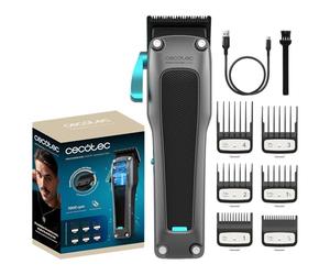 Cecotec Tondeuse à Batterie avec Moteur Brushless PrecisionCare Expert Diamond Pro. 7000 tr/min, Lame DLC en Diamant Noir, 6 Peignes Guide, Réglage de Longueur 0,8-2 mm, Autonomie 2,5 h