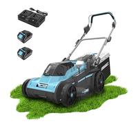 Cecotec Tondeuse à Gazon à Batterie sans Fil Terrenator E3 Liberty Z Plus. Moteur Brushless, Fonctionne avec 2 Batteries 21 V 4 Ah, Changement de Hauteur Système Z-Tech, Largeur 38 cm, Bac 40 L