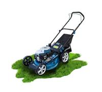 Cecotec Tondeuse à Gazon Thermique de 144 CC Terrenator 3200.46 Pro Total Z | Largeur de Coupe de 46cm, Châssis en Acier, Réglage de la Hauteur avec Système Z-Tech, 4 en 1 avec Mulching, Roues Arrière XL