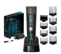 Cecotec Tondeuse Bamba PRecisionCare Titanium. Batterie avec autonomie de 60 minutes. Lames en acier inoxydable avec revêtement en titane, 3 Peignes pour barbe et cheveux (Wet&Dry)