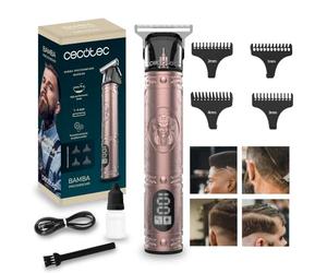 Cecotec Tondeuse et Profilateur Professionnel Bamba PrecisionCare Warrior. Lame Aiguisée à Hautes Performances, 4 Peignes de Guidage 1-4 MM, Autonomie 120mins, Design Ergonomique