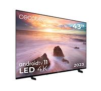 Cecotec TV LED 43" Smart TV A2 Series ALU20043. Résolution 4K UHD, Android TV 11, Frameless, MEMC, Dolby Vision, Dolby Atmos, HDR10, 2 Haut-parleurs 10W, Modèle 2023