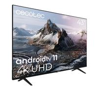 Cecotec TV LED 43" Smart TV A3 Series ALU30043S. Résolution 4K UHD, Système d'Exploitation Android TV 11, Assistant Vocal Google et Chromecast, Système Dolby Vision, Modèle 2023