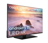 Cecotec TV LED 55" Smart TV A2 Series ALU20055Z. 4K UHD, Android 11, Frameless, Base Centrale, MEMC, Dolby Vision, Dolby Atmos, HDR10, 2 Haut-parleurs 10W, Modèle 2023