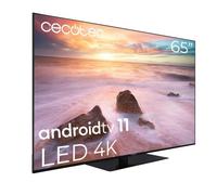 Cecotec TV LED 65" Smart TV A2 Series ALU20065Z. 4K UHD, Android 11, Frameless, Base Centrale, MEMC, Dolby Vision, y Dolby Atmos, HDR10, 2 Haut-parleurs 10W, Modèle 2023