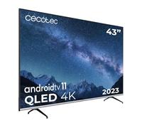 Cecotec TV QLED 43" Smart TV V2 Series VQU20043. 4K UHD, Android 11, Frameless, MEMC, Dolby Vision y Dolby Atmos, HDR10, Wide Color Gamut 96%, 2 Haut-parleurs 10W, 2 Mandos, 2023