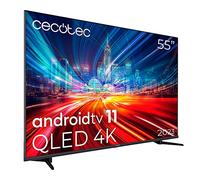 Cecotec TV QLED 55” Smart TV V1+ Series VQU11055+S, 4K UHD, Android 11, Frameless, MEMC, Dolby Vision y Atmos, HDR10, Wide Color Gamut 96%, 2 Haut-parleurs 10W et Subwoofer 12W, 2023