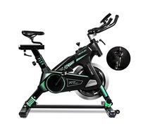 Cecotec Vélo d'intérieur professionnel UltraFlex 25. Système d'amortissement UltraFlex, volant d'inertie 25 kg, ergonomique, selle de sport, guidon de triathlon, résistance variable, écran LCD