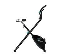 Cecotec Vélo stationnaire pliable avec volant X-Bike, système Silence Fit, avec et sans dossier, guidon et selle réglables, moniteur de fréquence cardiaque, écran LCD, support appareils, roues.