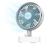 Cecotec - Ventilateur de Bureau avec Batterie EnergySilence 2000 Portable Desk - Batterie 2000 mAh, Diamètre 15,25 cm, Câble de Type C, Sélecteur d'Intensité, Hauteur Réglable