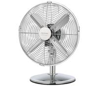 Cecotec Ventilateur de bureau EnergySilence 620 RetroDesk. 40 W, finition chromée, 12" de diamètre avec 4 pales, 3 vitesses, oscillation, hauteur réglable, sécurité maximale