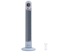 Cecotec - Ventilateur de Colonne EnergySilence 1090 Skyline Retro Smart Blue - 40 W, Diamètre 81 cm, Lumière LED, Télécommande, Tactile, 3 Vitesses, 3 Modes, Minuterie 12 Heures
