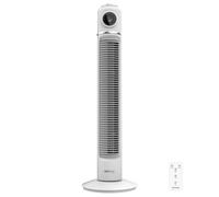 Cecotec - Ventilateur de Colonne EnergySilence 1090 Skyline Retro Smart White - 40 W, Diamètre 81 cm, LED et Télécommande, 3 Vitesses, 3 Modes, Minuterie 12 Heures, Oscillation á 72º