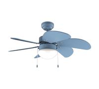 Cecotec Ventilateur de Plafond 50W EnergySilence Aero 3600 Vision Full Blue | 3 Vitesses, 6 Pales Réversibles, Diamètre de 36 Pouces (92 cm), Lampe Intégrée, Ampoule Non Incluse, Commande par Chaîne
