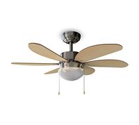 Cecotec EnergySilence Aero 350 Ventilateur de Plafond avec Pales Légères Réversibles 50W Bois/Blanc